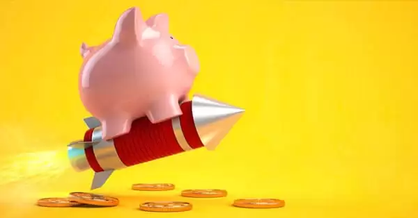 Ilustração representando a ascensão dos juros compostos no cenário financeiro.