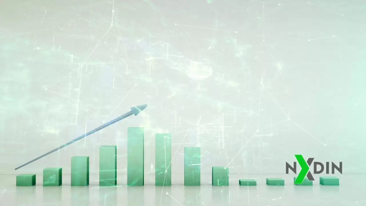 Imagem representativa de um gráfico ascendente, simbolizando crescimento financeiro ao investir em ações.