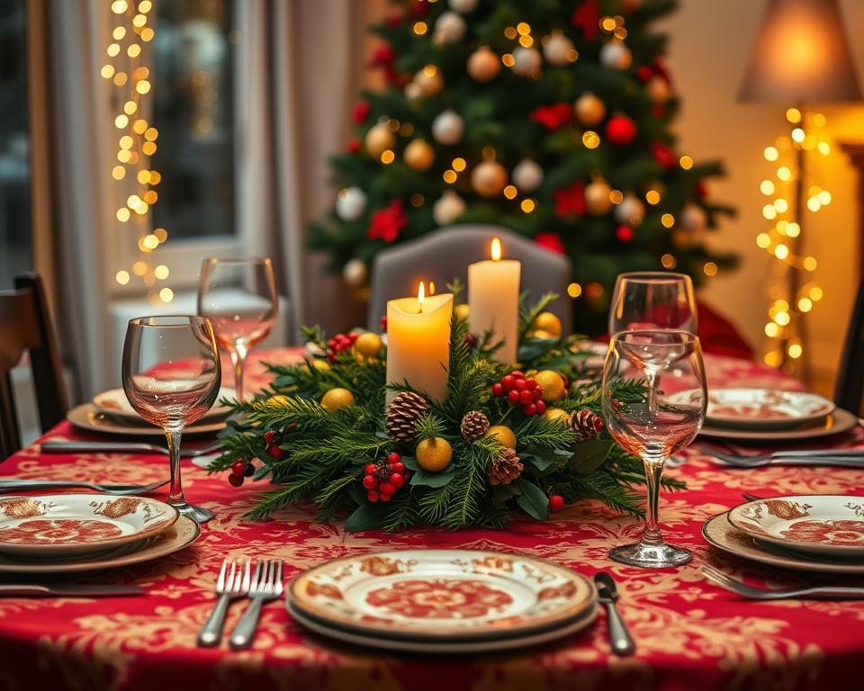 decoração de mesa de Natal decoração de mesa de Natal
