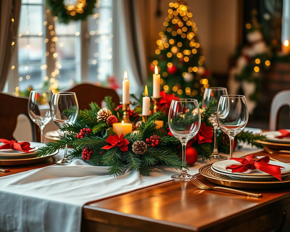 decoração de mesa de natal