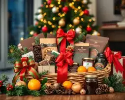montar uma cesta de Natal