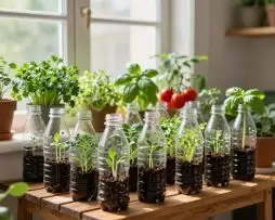 Como fazer horta em apartamento usando garrafa PET